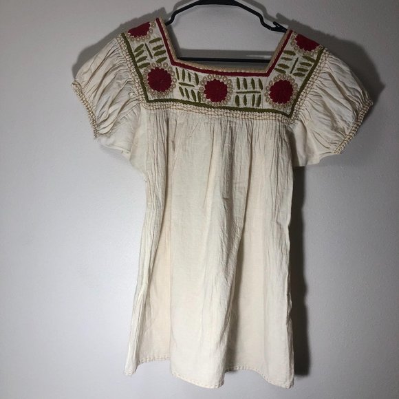 SS embroidered square neck top boho hippy - Picture 1 of 8